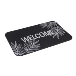 Nettoyage Et Entretien|Gifi Tapis d'entrée extérieur 40x60cm Welcome feuillage noir et blanc