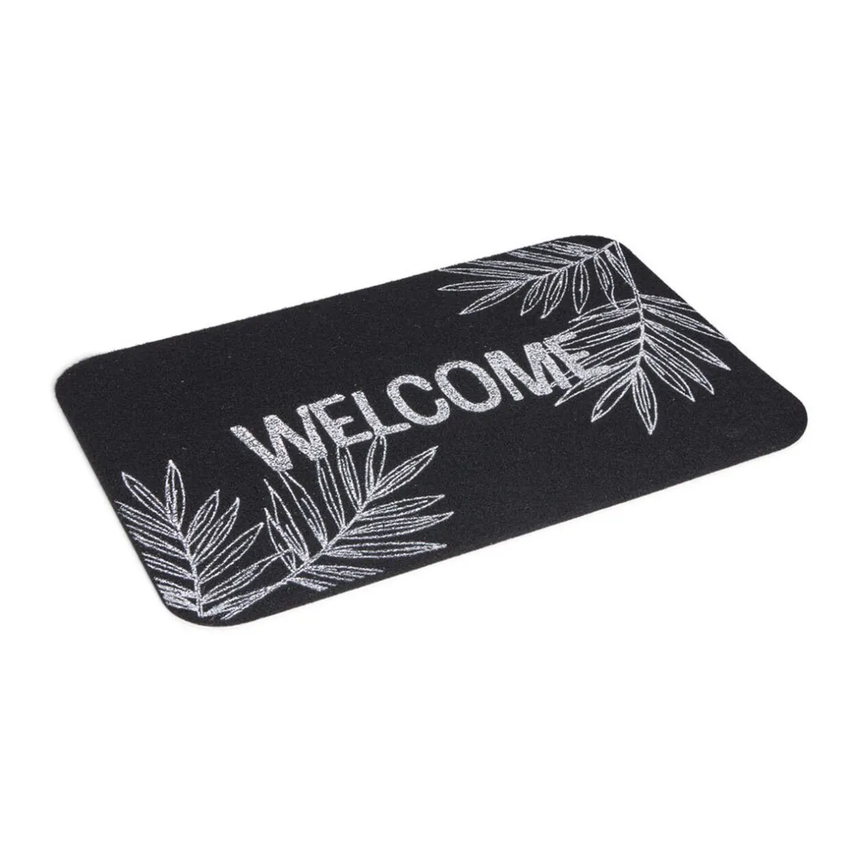 Nettoyage Et Entretien|Gifi Tapis d'entrée extérieur 40x60cm Welcome feuillage noir et blanc