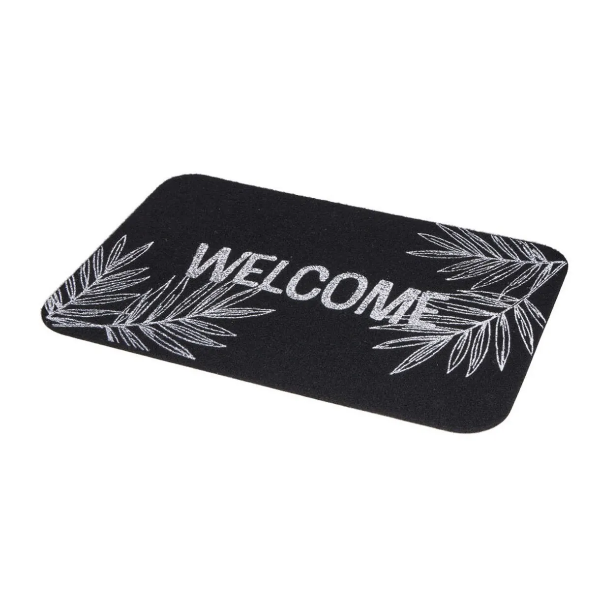 Nettoyage Et Entretien|Gifi Tapis d'entrée extérieur 40x60cm Welcome feuillage noir et blanc