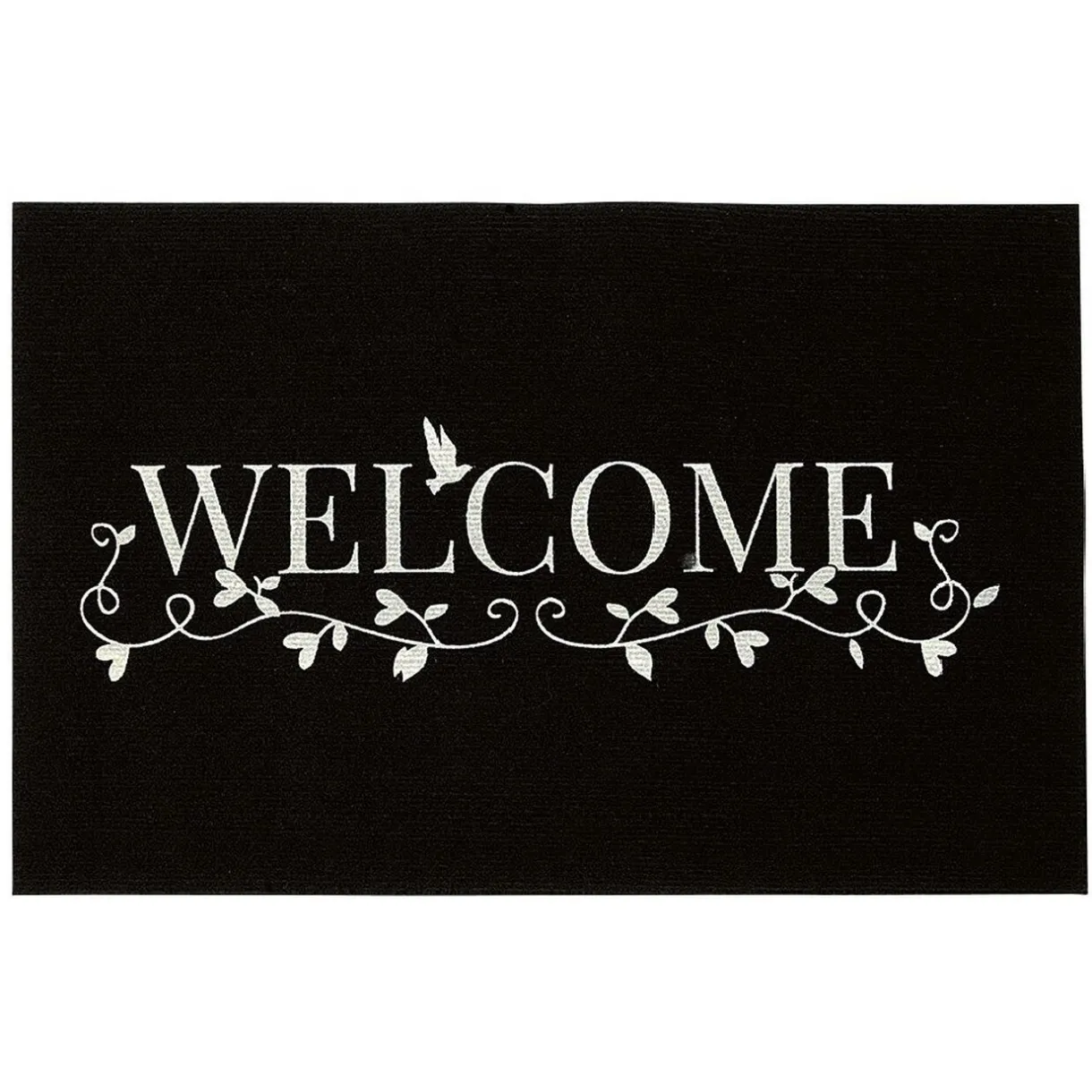 Nettoyage Et Entretien|Gifi Tapis d'entrée noir et blanc design fluorescent "Welcome"