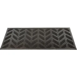 Nettoyage Et Entretien|Gifi Tapis d'extérieur en caoutchouc avec picots motif chevron noir