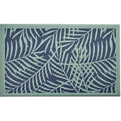 Nettoyage Et Entretien|Gifi Tapis d'extérieur imprimé feuillage vert et bleu 75x45 cm