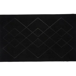 Nettoyage Et Entretien|Gifi Tapis d'extérieur noir design losanges 75x45 cm