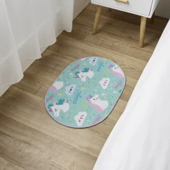 Hot Gifi Tapis enfant licorne ou crocodile polyester 40x60cm - 2 modèles