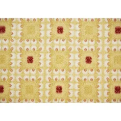 Nettoyage Et Entretien|Gifi Tapis imprimé carreaux jaune pois rouge