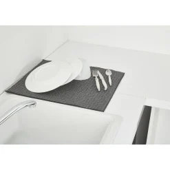 Nettoyage Et Entretien|Gifi Tapis éponge microfibre gris pour évier