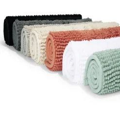 Outlet Gifi Tapis pour salle de bain chenille uni gris 45x65cm