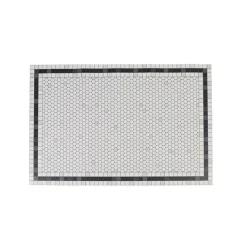 Nettoyage Et Entretien|Gifi Tapis rectangulaire imprimé graphique blanc et noir