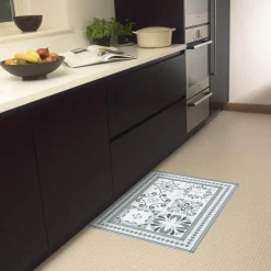 Nettoyage Et Entretien|Gifi Tapis rectangulaire vinyle motif carreau de ciment 70 x 49,5 cm