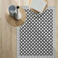 Nettoyage Et Entretien|Gifi Tapis rectangulaire vinyle motif carreau de ciment 120 x 90 cm