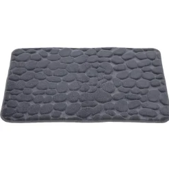Sale Gifi Tapis salle de bain à mémoire de forme effet galet gris