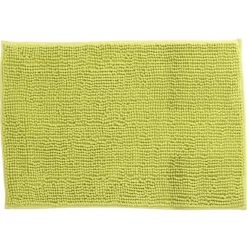 Hot Gifi Tapis salle de bain chenille uni vert anis
