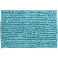 Hot Gifi Tapis salle de bain chenille uni bleu