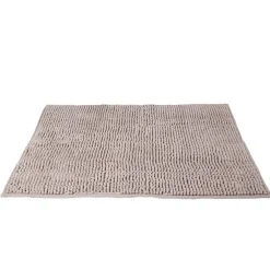Clearance Gifi Tapis salle de bain chenille taupe