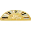 Gifi Tapis salle de bain demi lune jaune Be Happy microfibre 50x70cm