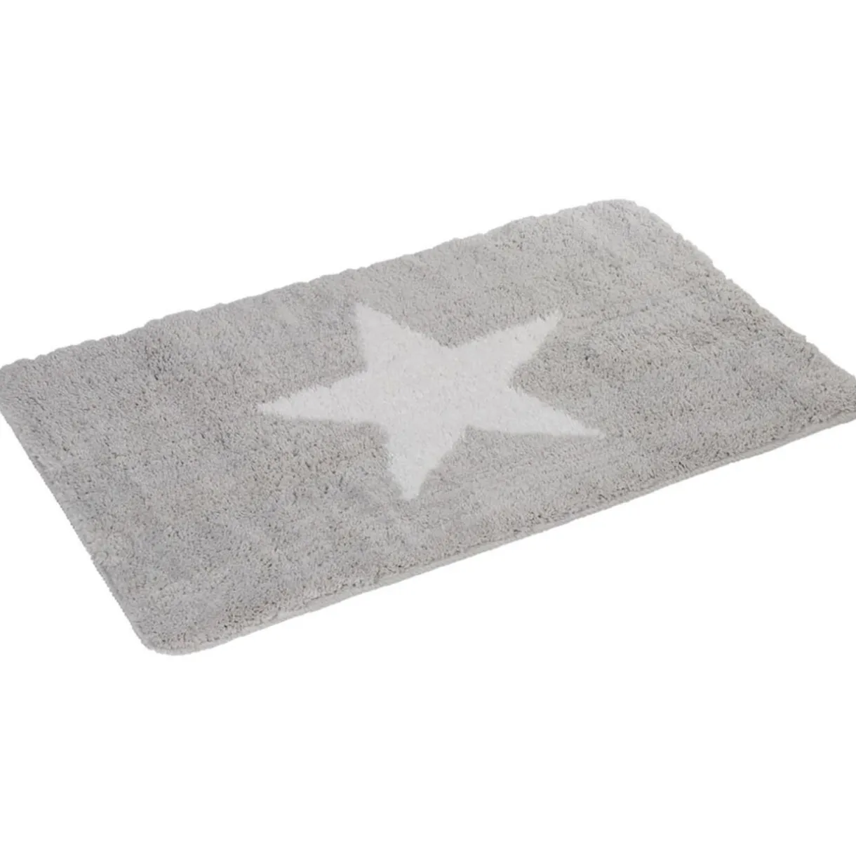 Gifi Tapis salle de bain gris motif étoile 45x75 cm