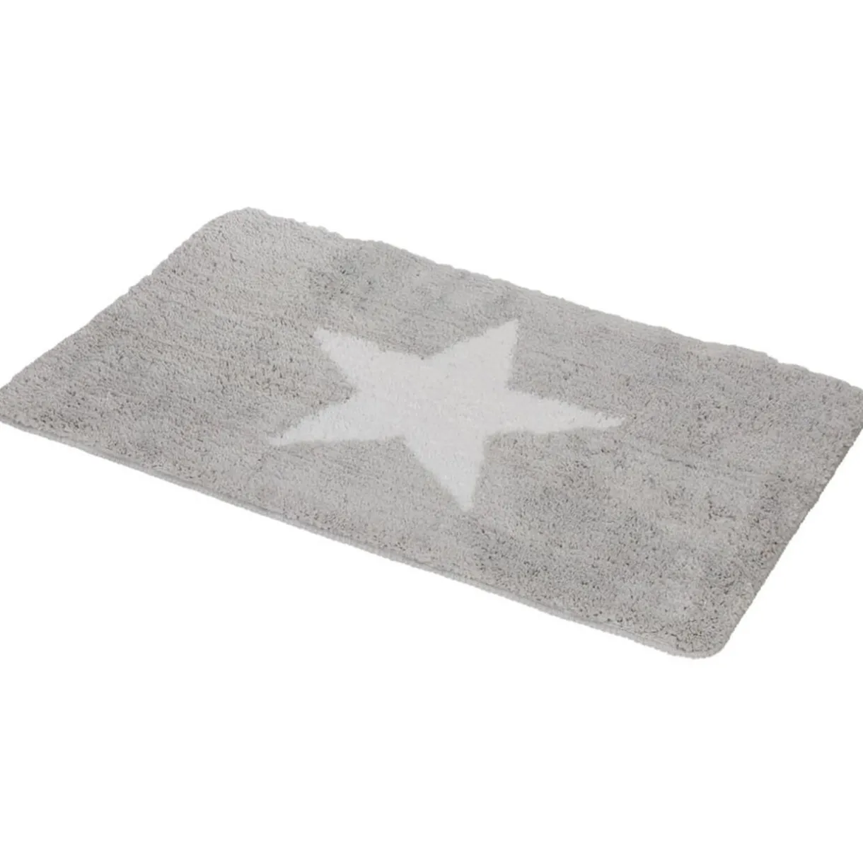 Gifi Tapis salle de bain gris motif étoile 45x75 cm