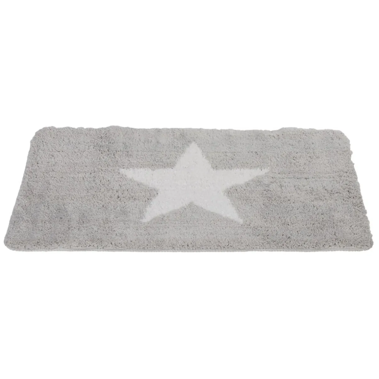 Gifi Tapis salle de bain gris motif étoile 45x75 cm