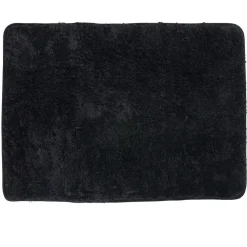 Discount Gifi Tapis salle de bain uni noir