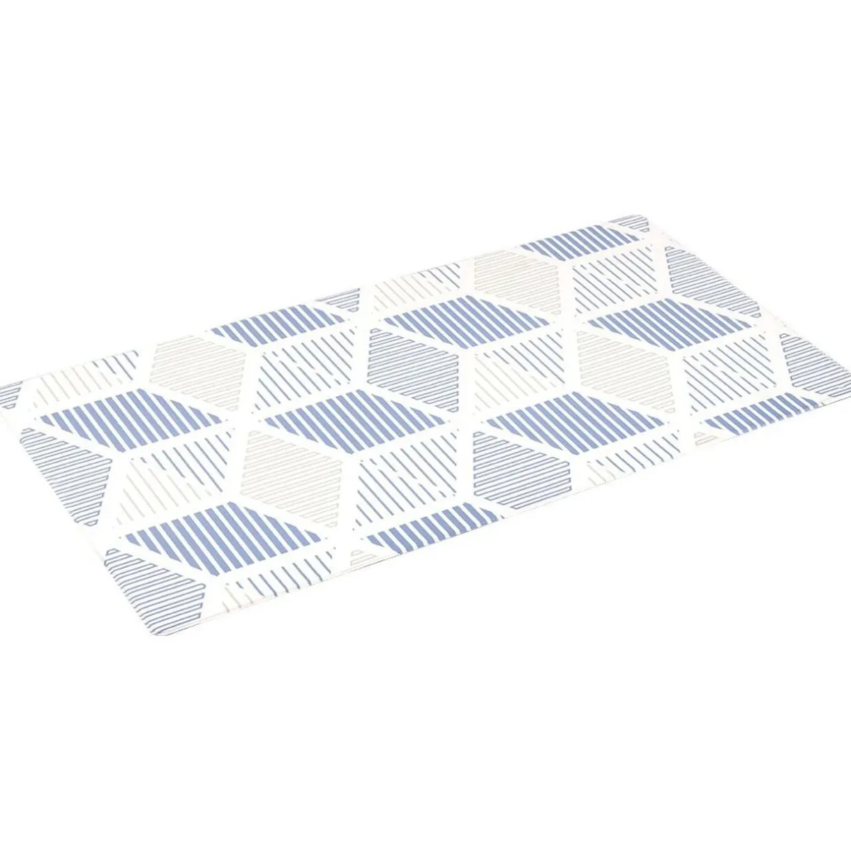 Nettoyage Et Entretien|Gifi Tapis vinyle confort imprimé bleu et blanc 100x50cm