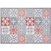 Nettoyage Et Entretien|Gifi Tapis vinyle imprimé carreau de ciment rouge gris L. 70 cm