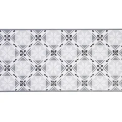 Nettoyage Et Entretien|Gifi Tapis vinyle imprimé carreau de ciment noir gris L. 99 cm