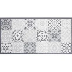 Nettoyage Et Entretien|Gifi Tapis vinyle imprimé carreau de ciment gris L.99 cm