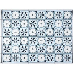 Nettoyage Et Entretien|Gifi Tapis vinyle motif carreau de ciment bleu et blanc 72x95cm