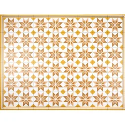 Nettoyage Et Entretien|Gifi Tapis vinyle motif carreau de ciment jaune et blanc 72x95cm