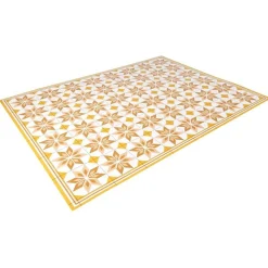 Nettoyage Et Entretien|Gifi Tapis vinyle motif carreau de ciment jaune et blanc 72x95cm