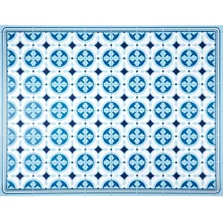 Nettoyage Et Entretien|Gifi Tapis vinyle motif carreau de ciment bleu et blanc 72x95cm