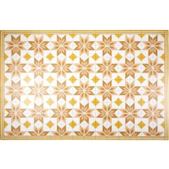 Nettoyage Et Entretien|Gifi Tapis vinyle motif carreau de ciment jaune et blanc 97x147cm