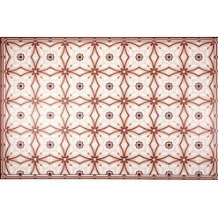 Nettoyage Et Entretien|Gifi Tapis vinyle motif carreau de ciment rouge et beige 97x147cm