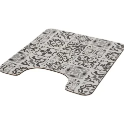 Hot Gifi Tapis WC pvc design carreau de ciment gris