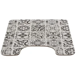 Hot Gifi Tapis WC pvc design carreau de ciment gris
