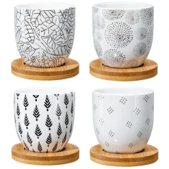 Tasse à café avec sous-tasse en bois x4^Gifi Hot