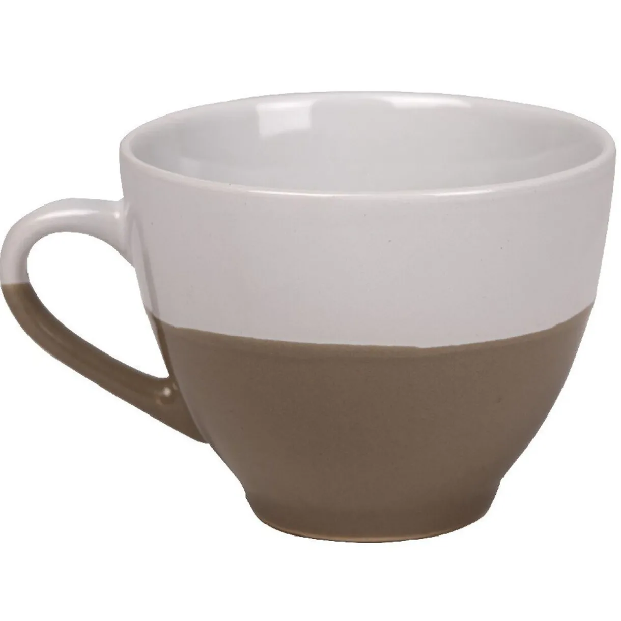 Tasse à café bicolore taupe et blanc^Gifi Discount