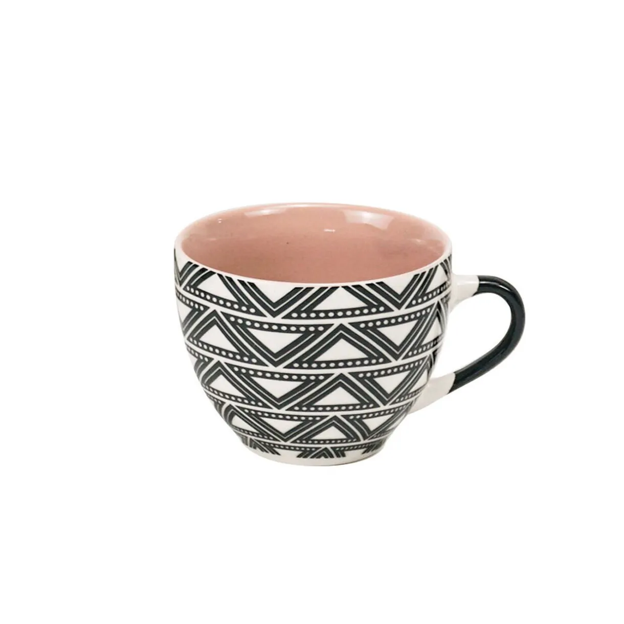 Tasse à café en porcelaine motif graphique noir blanc 22 cl^Gifi Hot