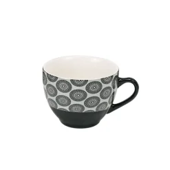 Tasse à café en porcelaine motif rosace noir blanc 22 cl^Gifi Hot