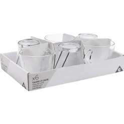 Tasse à café en verre anse métal x6^Gifi Best