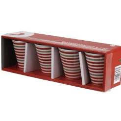 Tasse à expresso blanche à rayures x4^Gifi Discount