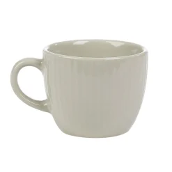 Tasse à expresso en faïence 10 cl lin et rainures verticales relief^Gifi Discount