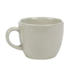 Tasse à expresso en faïence 10 cl lin et rainures verticales relief^Gifi Discount