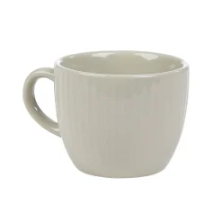 Tasse à expresso en faïence 10 cl lin et rainures verticales relief^Gifi Discount