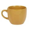 Tasse à expresso faïence jaune moutarde et rainures verticales relief^Gifi Outlet