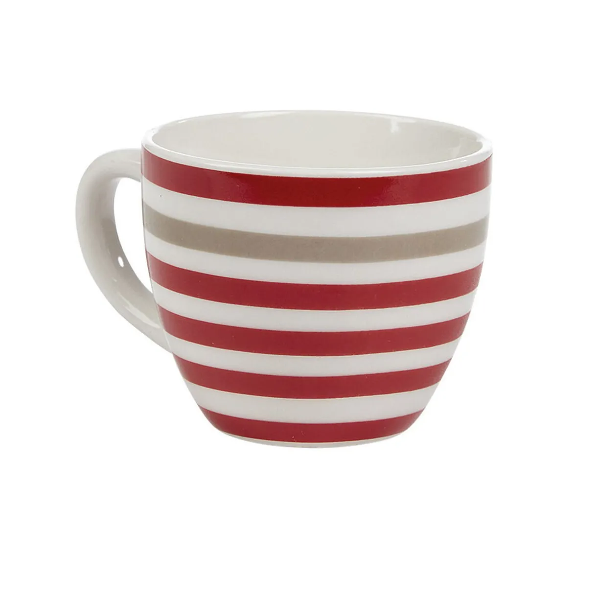 Tasse à expresso porcelaine blanc à rayures rouge gris 9 cl^Gifi New