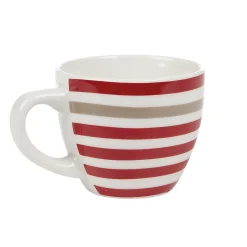 Tasse à expresso porcelaine blanc à rayures rouge gris 9 cl^Gifi New