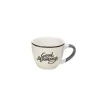 Tasse à expresso porcelaine vert avec inscription "Good Morning" 9 cl^Gifi Outlet