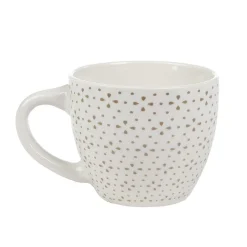 Tasse à expresso porcelaine blanc à motif fleur taupe 9 cl^Gifi Outlet