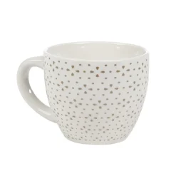 Tasse à expresso porcelaine blanc à motif fleur taupe 9 cl^Gifi Outlet